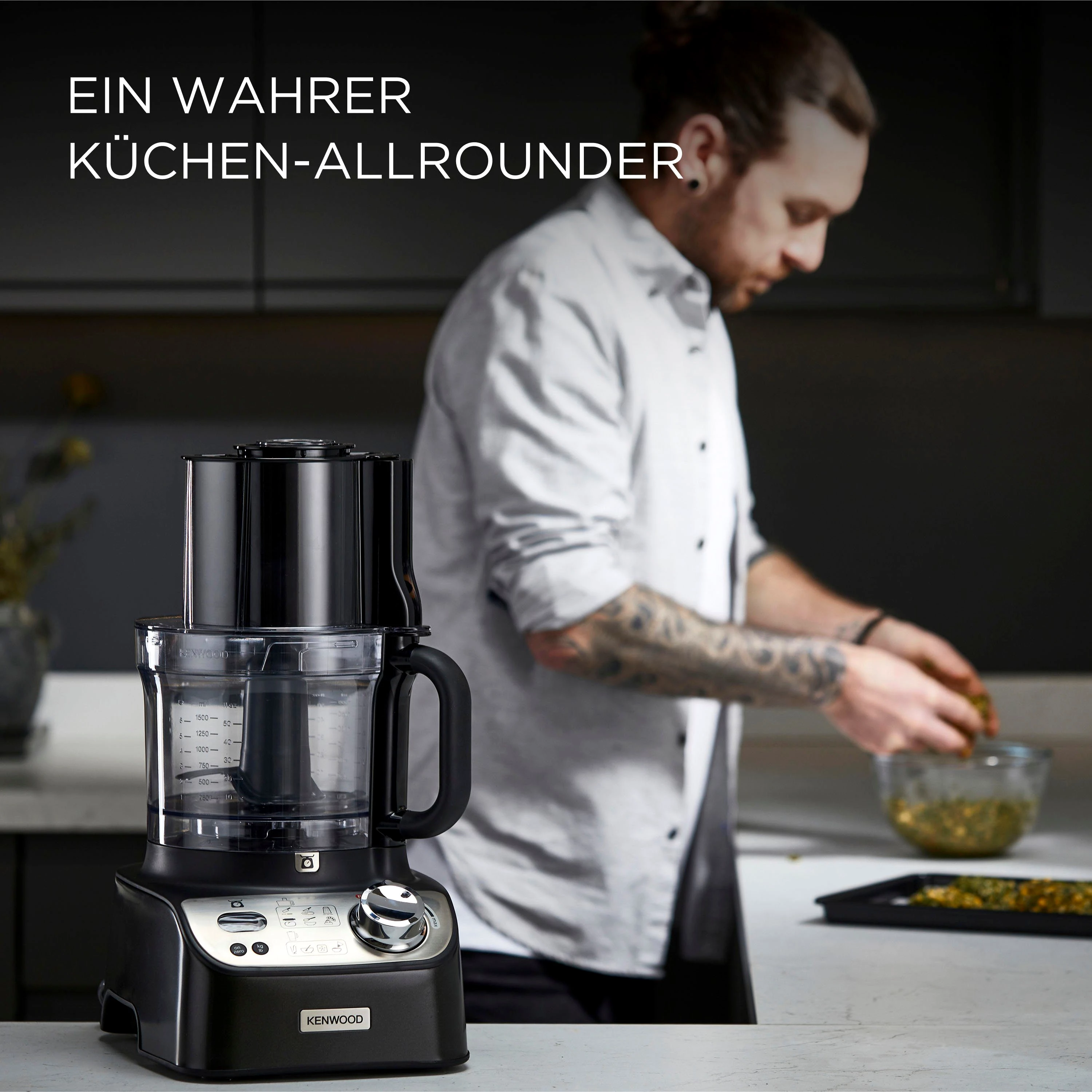 KENWOOD Küchenmaschine FDM72.990BK MultiPro XL Weigh+, 1000 W, 3 l Schüssel, 1000 Watt